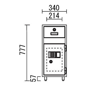 日本アイ・エス・ケイ 店舗用投入金庫 テンキー＋リバーシブル錠 MSR