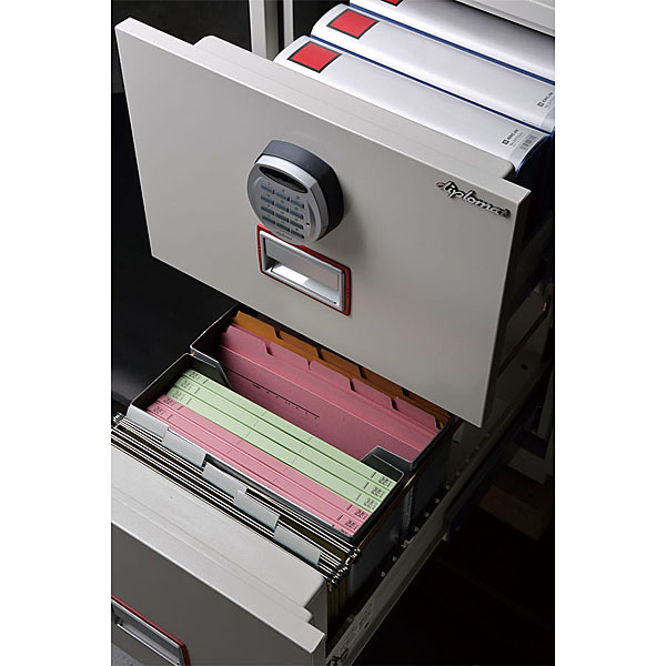 ディプロマット デジタルテンキー式 60分耐火ファイリングキャビネット4段 警報アラーム付 DFC4000R3 開梱設置費・ 送料別途 ディプロマット デジタルテンキー式 60分耐火ファイリングキャビネット