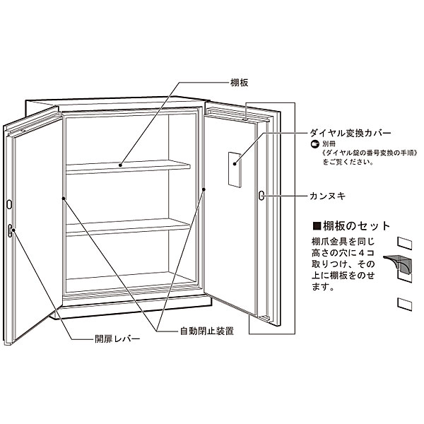 ITOKI イトーキ シンラインセーフ 両開き扉型耐火金庫＜ダイヤル